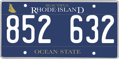 RI license plate 852632