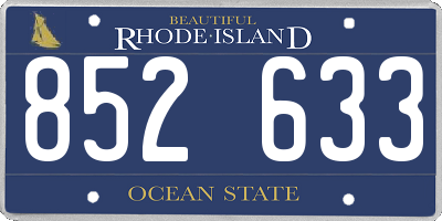 RI license plate 852633