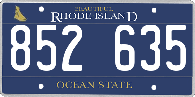 RI license plate 852635