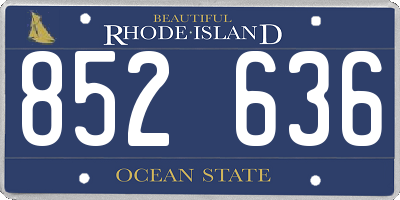 RI license plate 852636