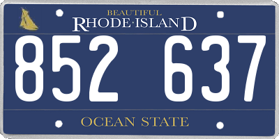 RI license plate 852637