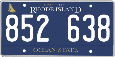 RI license plate 852638
