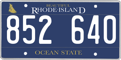 RI license plate 852640