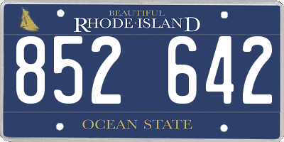 RI license plate 852642