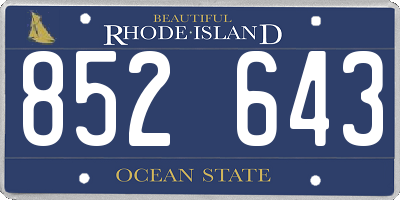 RI license plate 852643