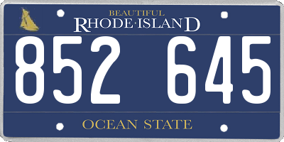 RI license plate 852645