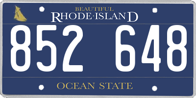 RI license plate 852648