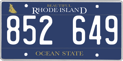 RI license plate 852649