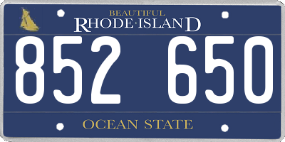 RI license plate 852650