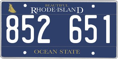 RI license plate 852651