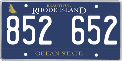 RI license plate 852652
