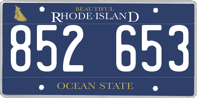 RI license plate 852653
