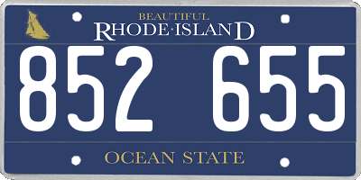 RI license plate 852655