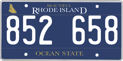 RI license plate 852658