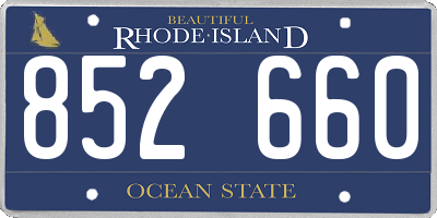 RI license plate 852660