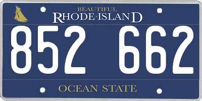 RI license plate 852662
