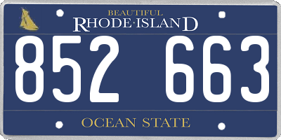 RI license plate 852663
