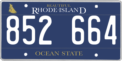 RI license plate 852664