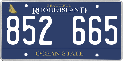 RI license plate 852665