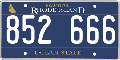 RI license plate 852666