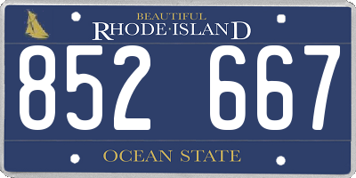 RI license plate 852667