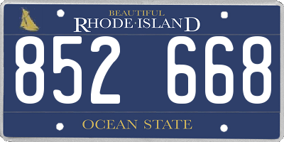RI license plate 852668