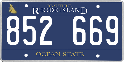 RI license plate 852669