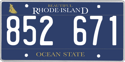 RI license plate 852671
