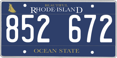 RI license plate 852672
