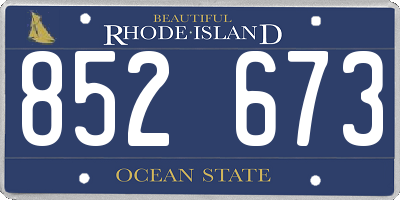 RI license plate 852673
