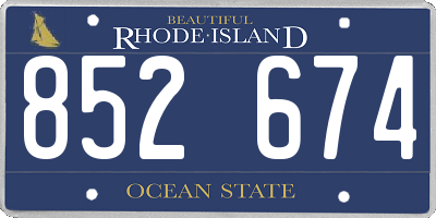 RI license plate 852674