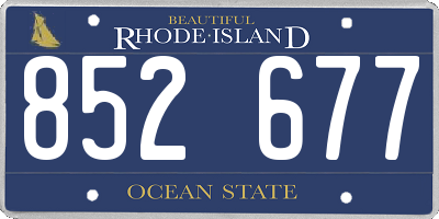 RI license plate 852677