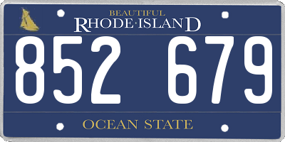 RI license plate 852679