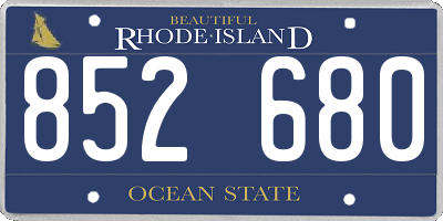 RI license plate 852680