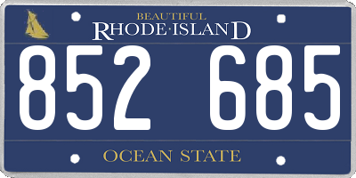 RI license plate 852685