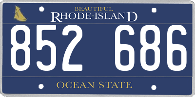 RI license plate 852686