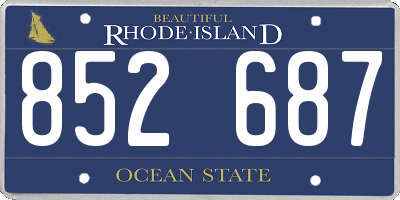 RI license plate 852687