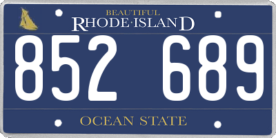 RI license plate 852689