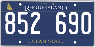 RI license plate 852690