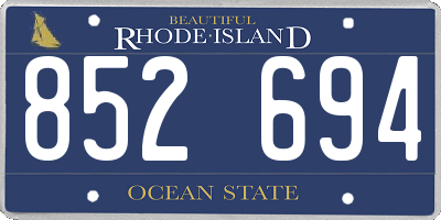 RI license plate 852694