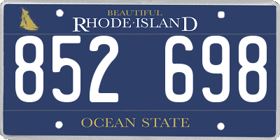 RI license plate 852698