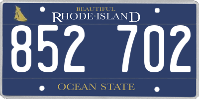 RI license plate 852702