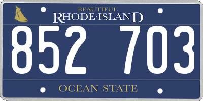 RI license plate 852703