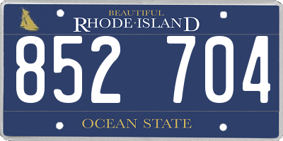RI license plate 852704