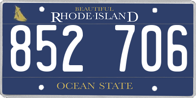 RI license plate 852706