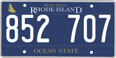 RI license plate 852707