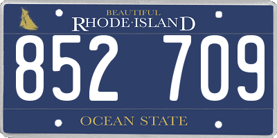 RI license plate 852709