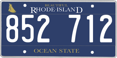 RI license plate 852712