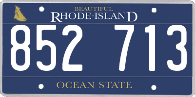 RI license plate 852713