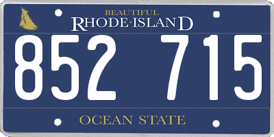 RI license plate 852715